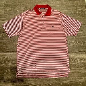Southern Marsh Red/White Striped Polo Shirt